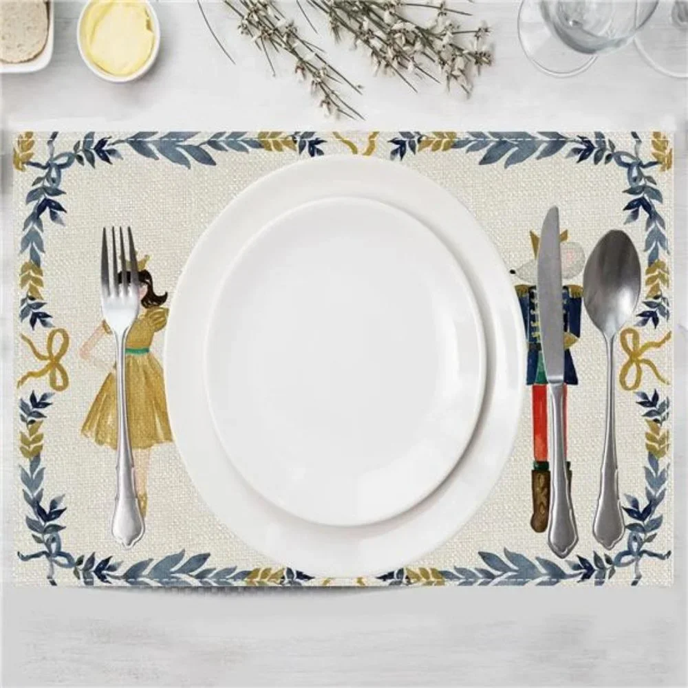Nutcracker Table Placemats Set 4 Christmas Decor Xmas Holiday Decorations Gift